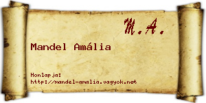Mandel Amália névjegykártya